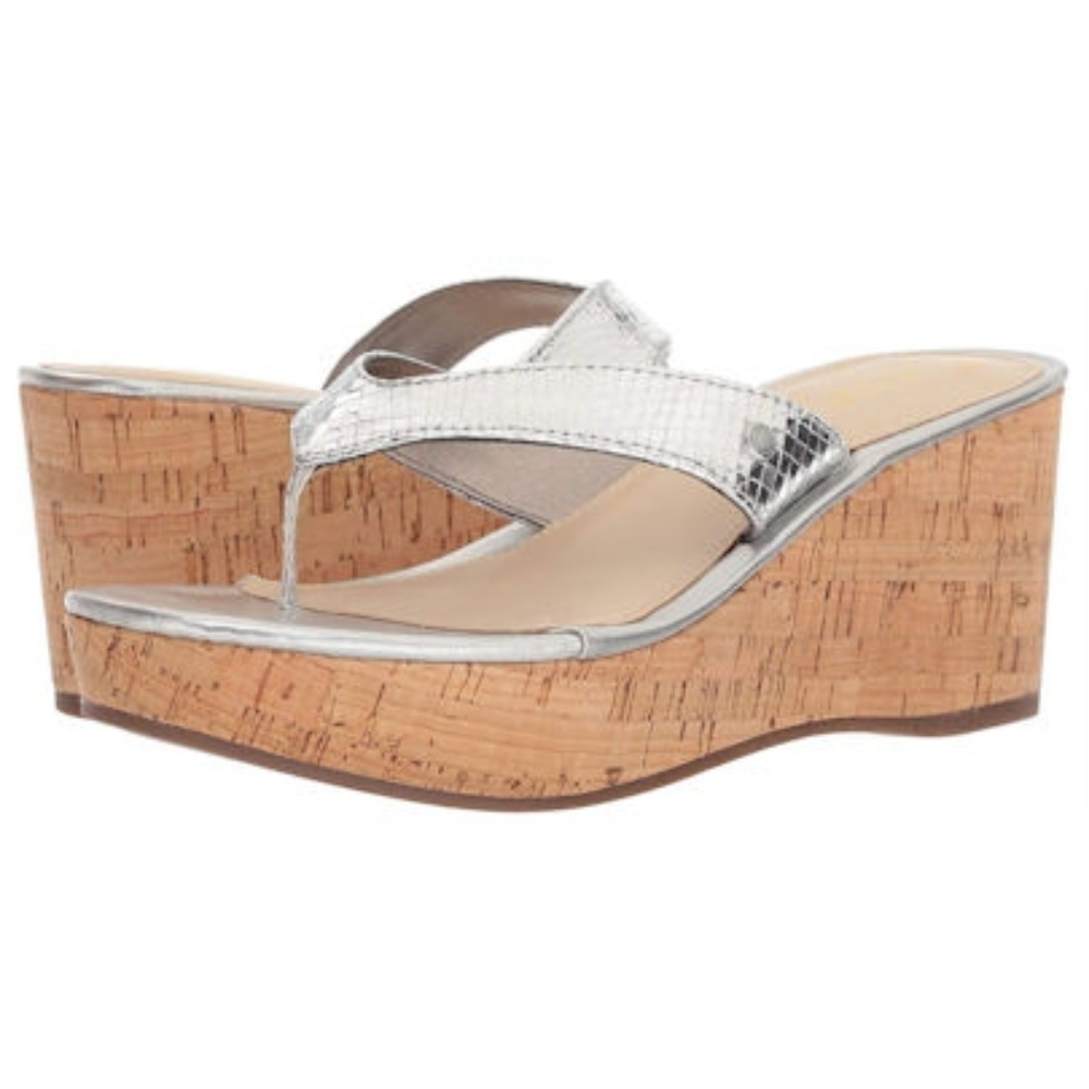 Circus by Sam Edelman Raquel Silver Snake Slide Sandals Thongs Size: 9.5 NIB